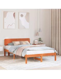 Struttura del letto Marrone cerato 140 x 190 cm Pino massello