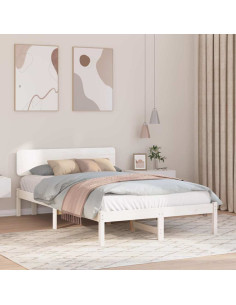 Struttura del letto Bianco 135 x 190 cm Pino massello