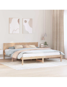 Struttura del letto Marrone 200 x 200 cm Legno massello di pino