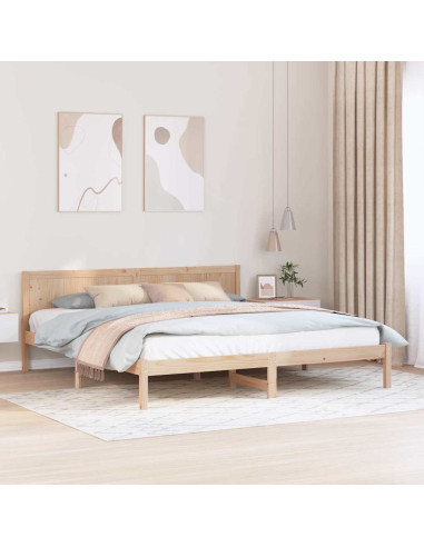 Struttura del letto Marrone 200 x 200 cm Legno massello di pino