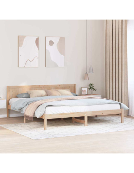 Struttura del letto Marrone 200 x 200 cm Legno massello di pino