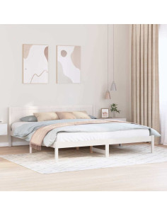 Struttura del letto Bianco 200 x 200 cm Legno massello di pino