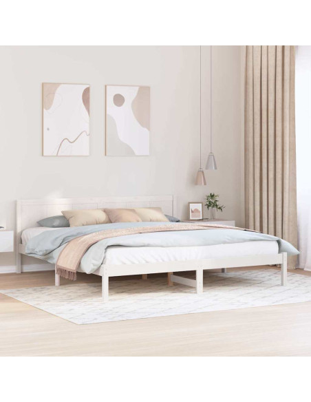 Struttura del letto Bianco 200 x 200 cm Legno massello di pino