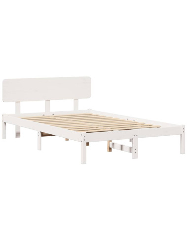 Struttura del letto Bianco 140 x 190 cm Pino massello