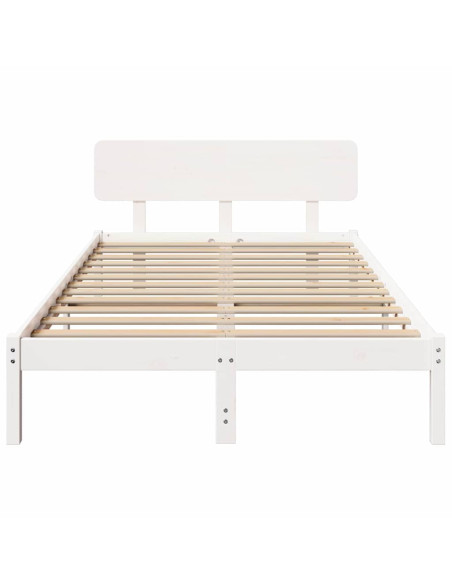 Struttura del letto Bianco 140 x 190 cm Pino massello
