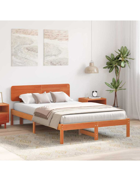 Struttura del letto Marrone cerato 140 x 190 cm Pino massello