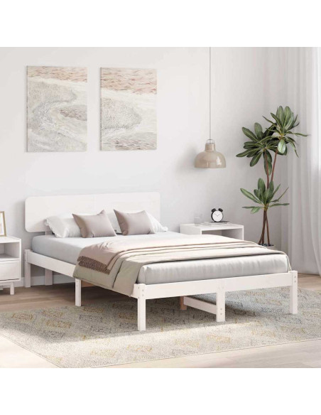 Struttura del letto Bianco 120 x 190 cm Pino massello
