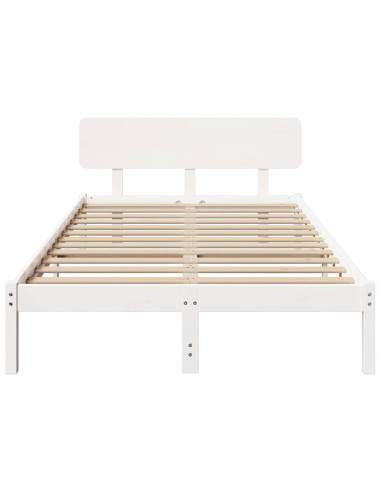 Struttura del letto Bianco 120 x 190 cm Pino massello