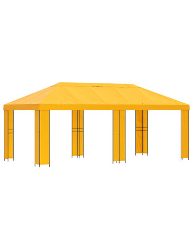 Gazebo da giardino 6 x 3 m Giallo Poliestere e Acciaio 190