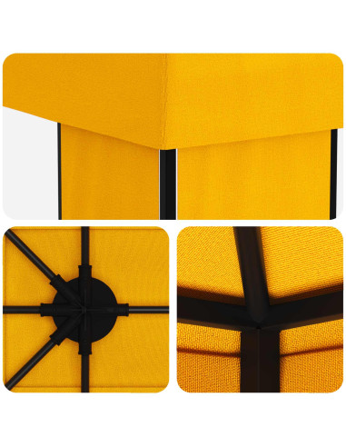 Gazebo da giardino 6 x 3 m Giallo Poliestere e Acciaio 190