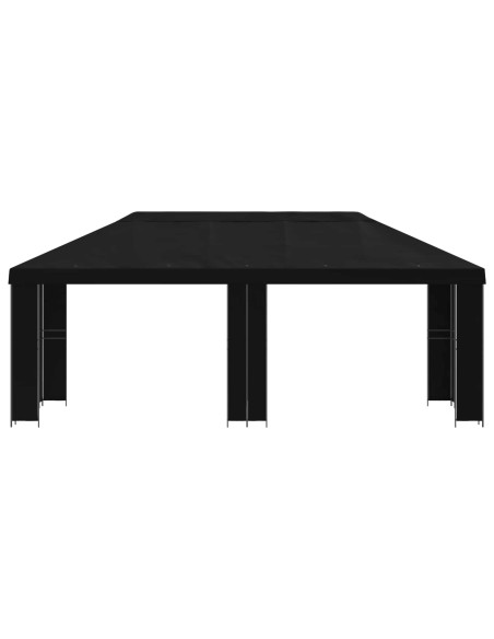 Gazebo da giardino 6 x 3 m Nero Poliestere e Acciaio 190
