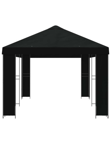 Gazebo da giardino 6 x 3 m Nero Poliestere e Acciaio 190