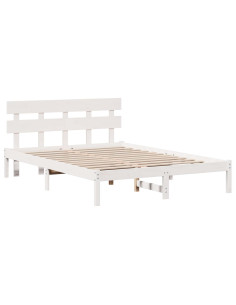 Struttura del letto Bianco 160 x 200 cm Legno massello di pino 2