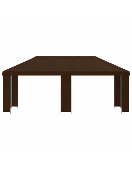 Gazebo da giardino 6 x 3 m Marrone Poliestere e Acciaio 190