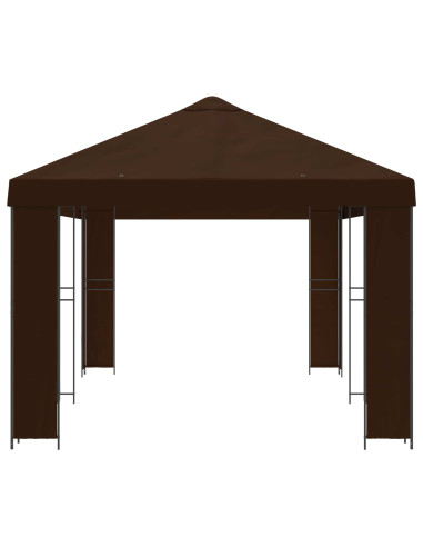 Gazebo da giardino 6 x 3 m Marrone Poliestere e Acciaio 190