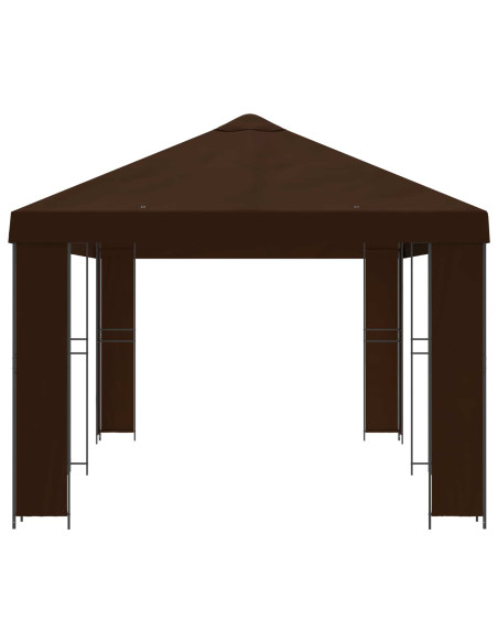 Gazebo da giardino 6 x 3 m Marrone Poliestere e Acciaio 190