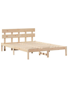Struttura del letto Marrone 150 x 200 cm Legno massello di pino 2
