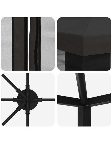 Gazebo con pareti laterali 6 x 3 m Antracite