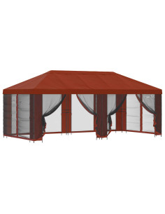 Gazebo con pareti laterali 6 x 3 m Terracotta 2