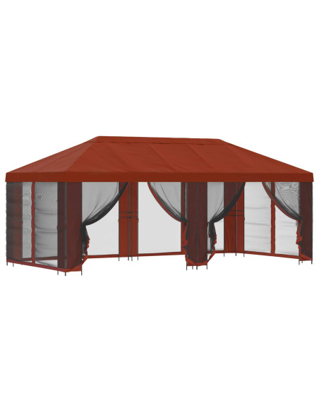 Gazebo con pareti laterali 6 x 3 m Terracotta