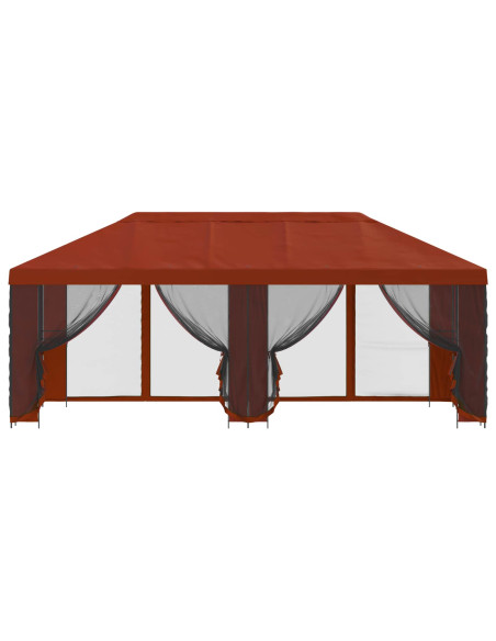 Gazebo con pareti laterali 6 x 3 m Terracotta