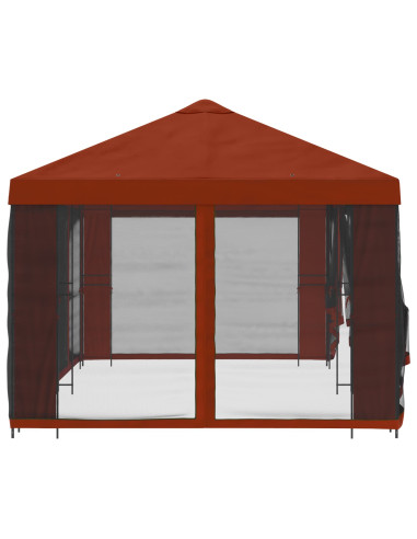 Gazebo con pareti laterali 6 x 3 m Terracotta