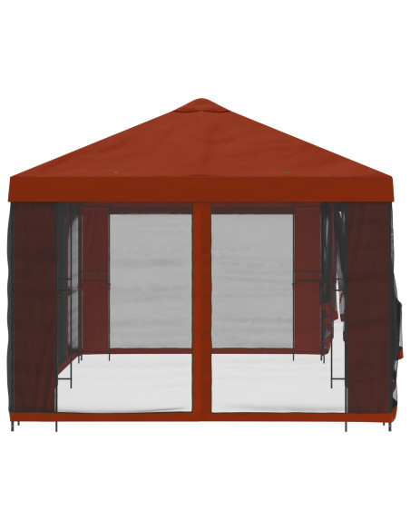 Gazebo con pareti laterali 6 x 3 m Terracotta