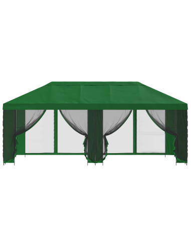 Gazebo con pareti laterali 6 x 3 m Verde Poliestere e Acciaio