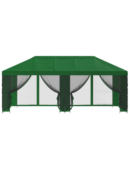 Gazebo con pareti laterali 6 x 3 m Verde Poliestere e Acciaio