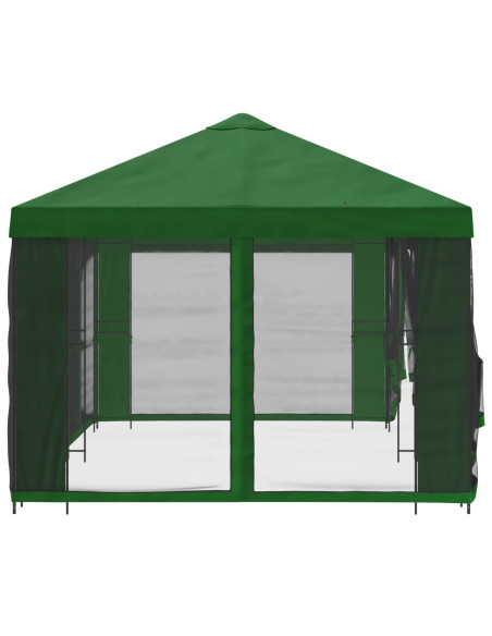 Gazebo con pareti laterali 6 x 3 m Verde Poliestere e Acciaio