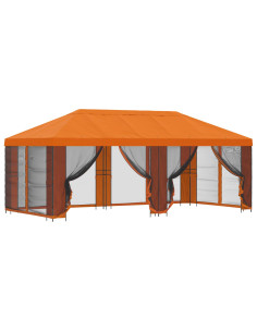 Gazebo con pareti laterali 6 x 3 m Arancione 2