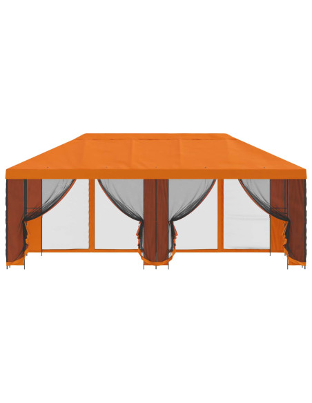 Gazebo con pareti laterali 6 x 3 m Arancione