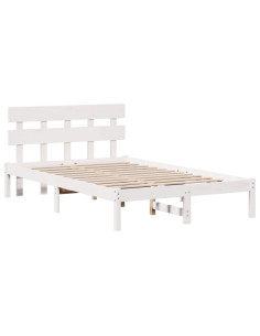 Struttura del letto Bianco 120 x 200 cm Legno massello di pino 2