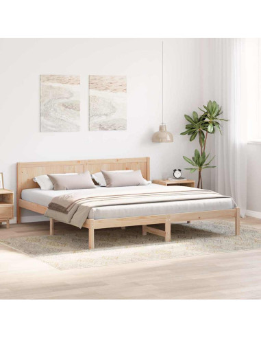 Struttura del letto Marrone 200 x 200 cm Legno massello di pino