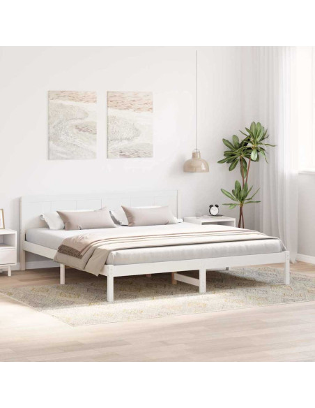 Struttura del letto Bianco 200 x 200 cm Legno massello di pino