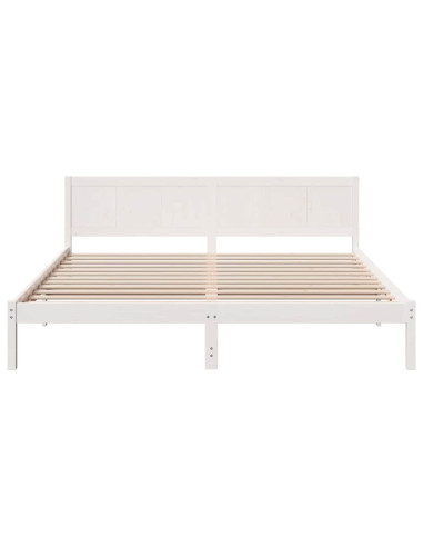 Struttura del letto Bianco 200 x 200 cm Legno massello di pino
