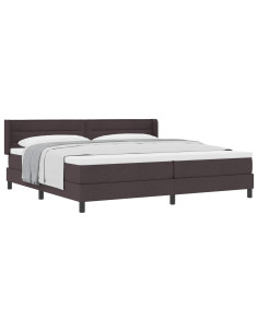 Letto a molle Marrone Scuro 200 x 200 cm Poliestere 2