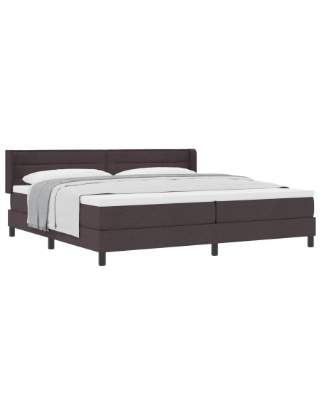 Letto a molle Marrone Scuro 200 x 200 cm Poliestere