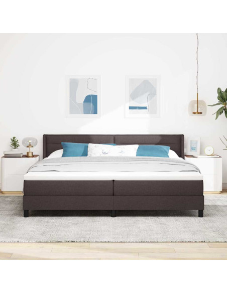 Letto a molle Marrone Scuro 200 x 200 cm Poliestere