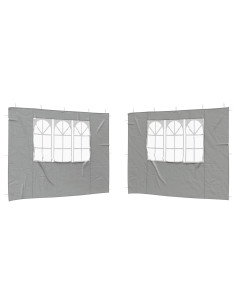 Parete per tenda da festa 2 pcs 300 x 195 cm Grigio Chiaro 2