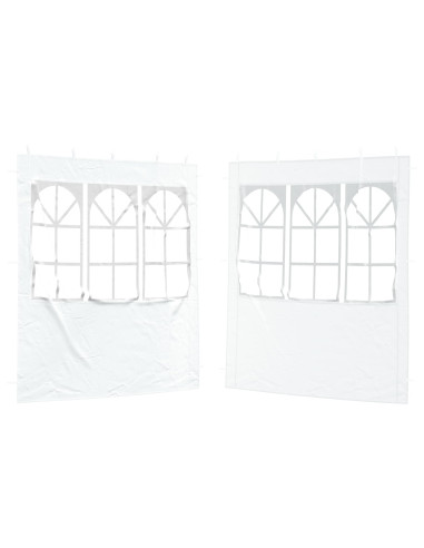 Parete per tenda da festa 2 pcs 200 x 195 cm Bianco