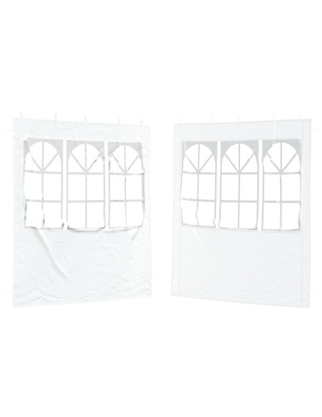 Parete per tenda da festa 2 pcs 200 x 195 cm Bianco