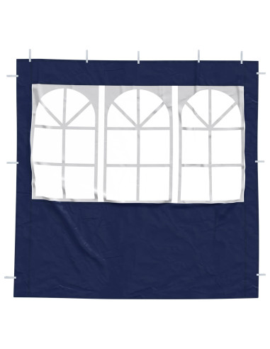 Parete per tenda da festa 2 pcs 200 x 195 cm Blu PE e Acciaio