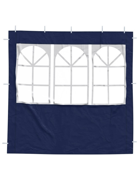 Parete per tenda da festa 2 pcs 200 x 195 cm Blu PE e Acciaio