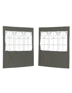 Parete per tenda da festa 2 pcs 200 x 195 cm Antracite 2