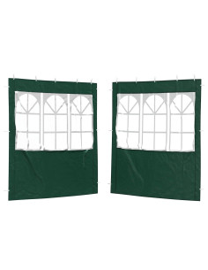 Parete per tenda da festa 2 pcs 200 x 195 cm Verde PE e Acciaio 2