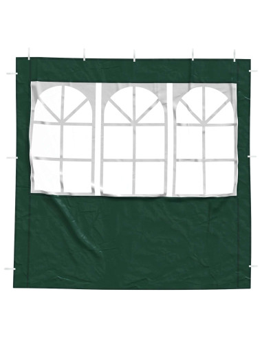 Parete per tenda da festa 2 pcs 200 x 195 cm Verde PE e Acciaio