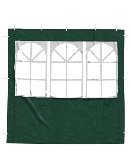 Parete per tenda da festa 2 pcs 200 x 195 cm Verde PE e Acciaio