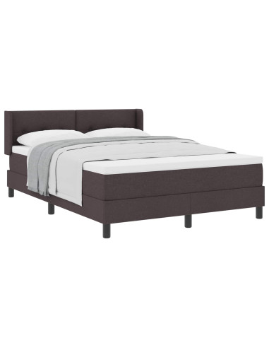 Letto a molle Marrone Scuro 190 x 140 cm Poliestere