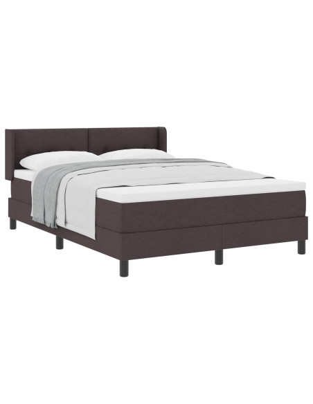 Letto a molle Marrone Scuro 190 x 140 cm Poliestere